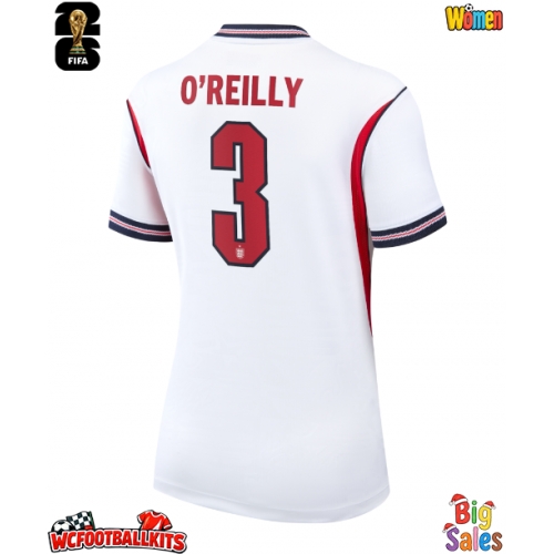 England Nico O'Reilly #3 Replica Home Stadium Shirt for Women World Cup 2026 Short Sleeve